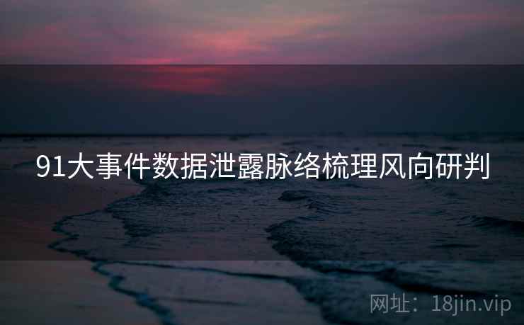 91大事件数据泄露脉络梳理风向研判