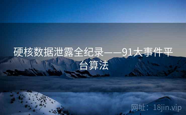 硬核数据泄露全纪录——91大事件平台算法