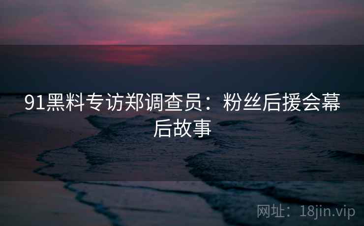 91黑料专访郑调查员：粉丝后援会幕后故事